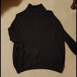 Cable knit turtle neck